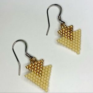 Handmade triangle seed beads boho earrings